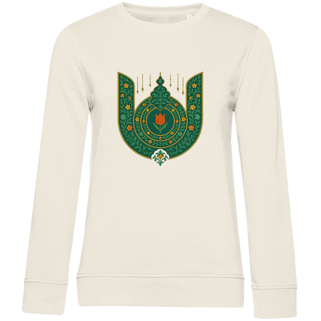 Majestätisches Damen Sweatshirt mit türkischer Blütenornamentik – Tradition trifft moderne Eleganz