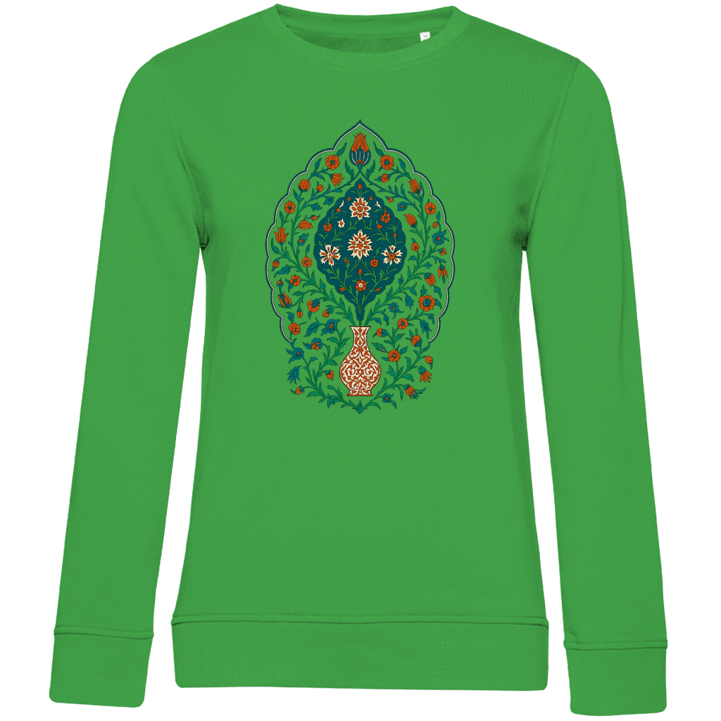 Damen Bio Sweatshirt mit traditionellem türkischem Blumenmuster – Kunstvolles Design