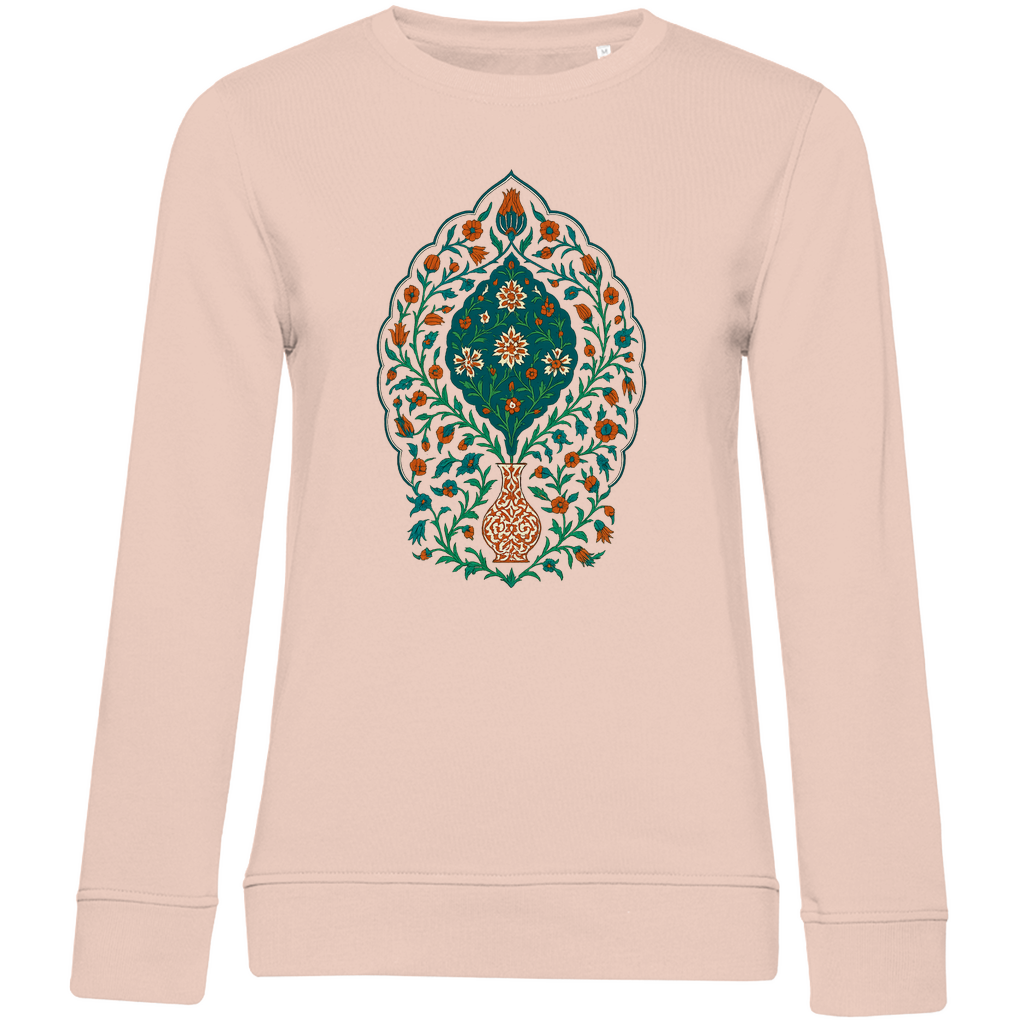 Damen Bio Sweatshirt mit traditionellem türkischem Blumenmuster – Kunstvolles Design