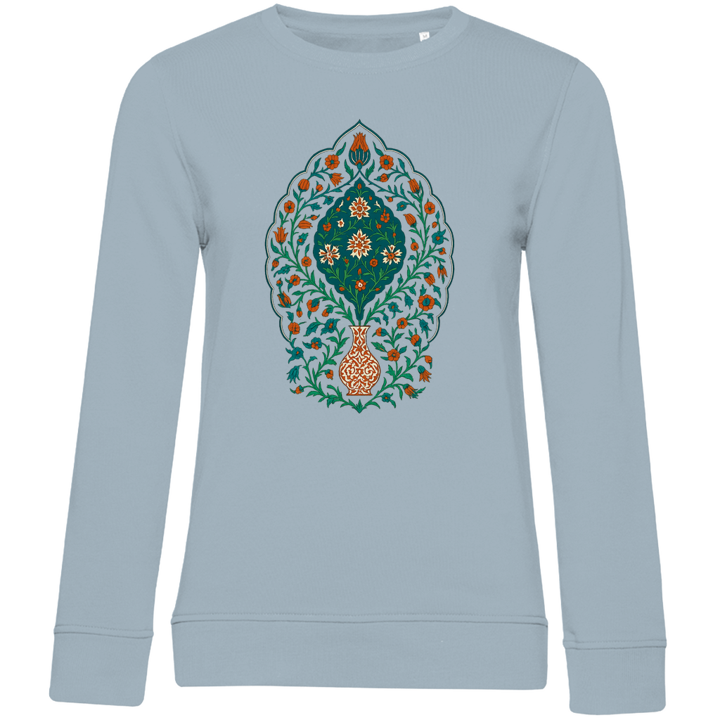 Damen Bio Sweatshirt mit traditionellem türkischem Blumenmuster – Kunstvolles Design