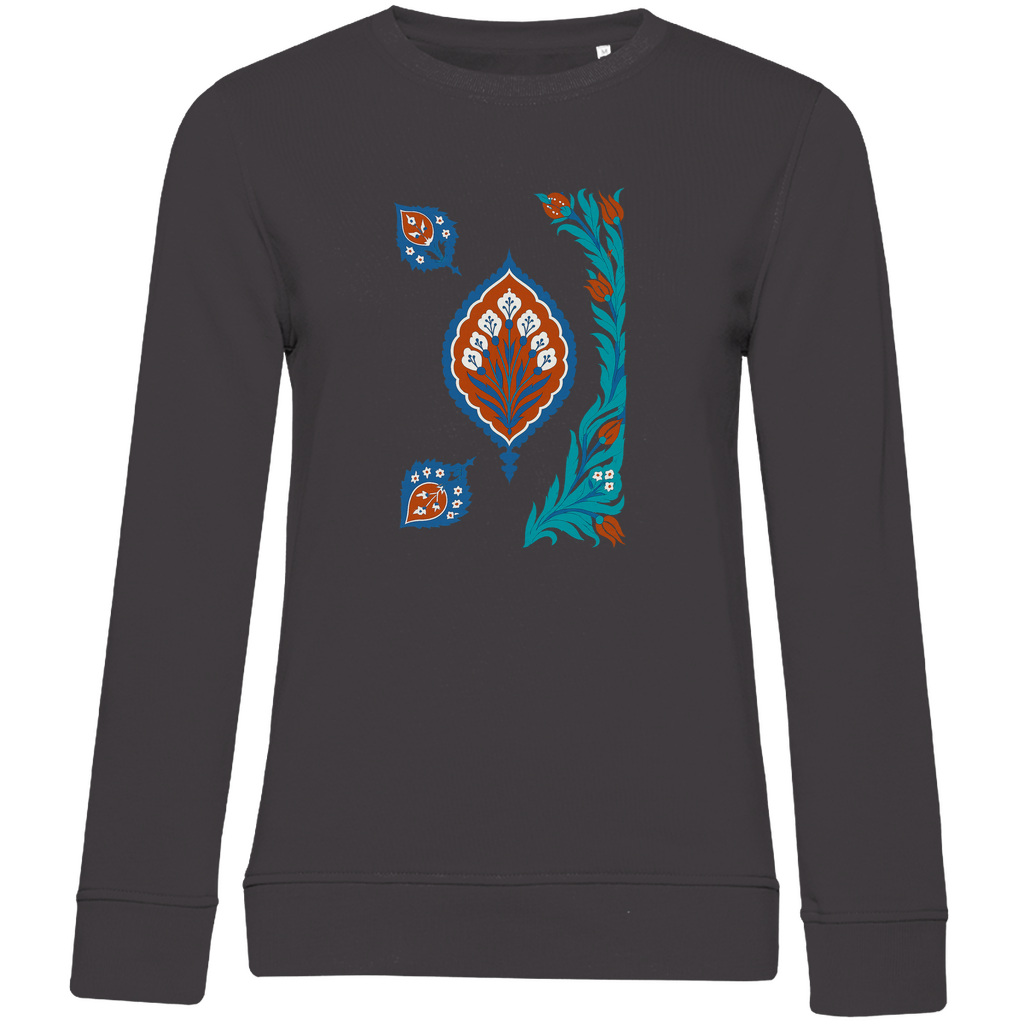 Blütenträume aus Anatolien – Damen Sweatshirt mit kunstvoller türkischer Ornamentik