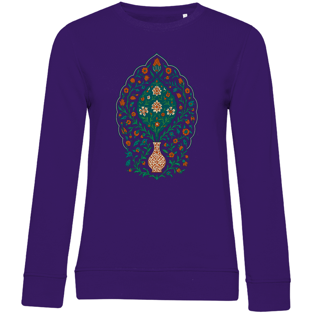 Damen Bio Sweatshirt mit traditionellem türkischem Blumenmuster – Kunstvolles Design