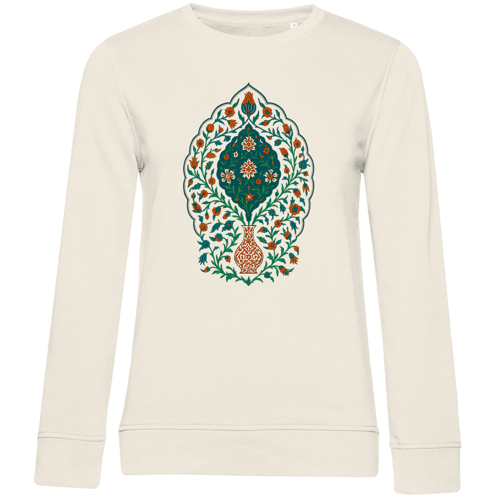 Damen Bio Sweatshirt mit traditionellem türkischem Blumenmuster – Kunstvolles Design