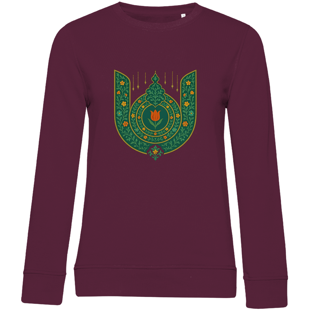 Majestätisches Damen Sweatshirt mit türkischer Blütenornamentik – Tradition trifft moderne Eleganz