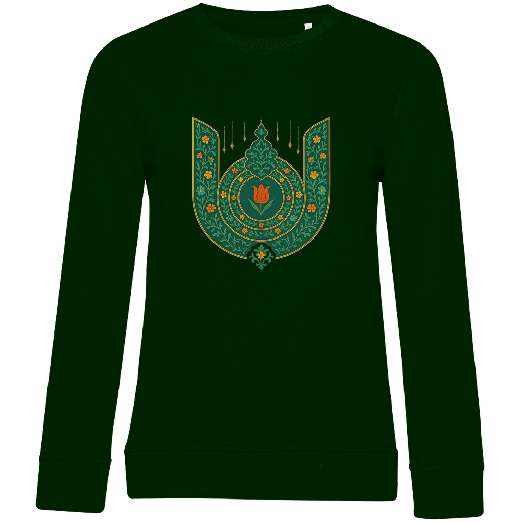 Majestätisches Damen Sweatshirt mit türkischer Blütenornamentik – Tradition trifft moderne Eleganz