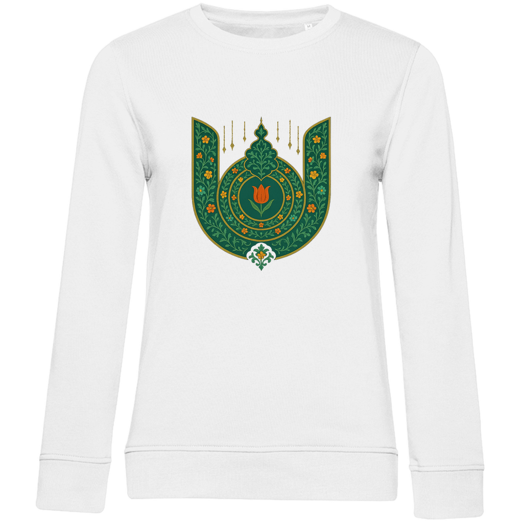 Majestätisches Damen Sweatshirt mit türkischer Blütenornamentik – Tradition trifft moderne Eleganz