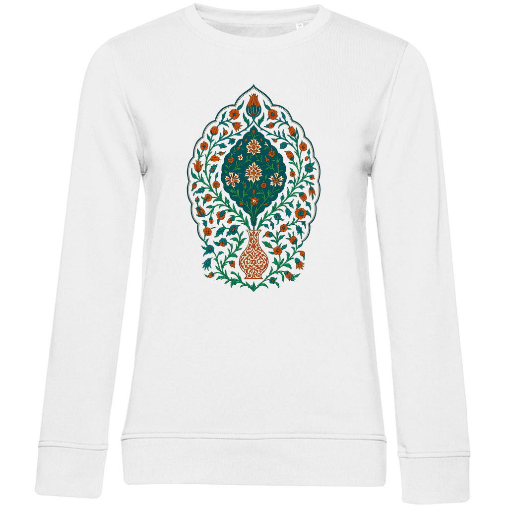 Damen Bio Sweatshirt mit traditionellem türkischem Blumenmuster – Kunstvolles Design