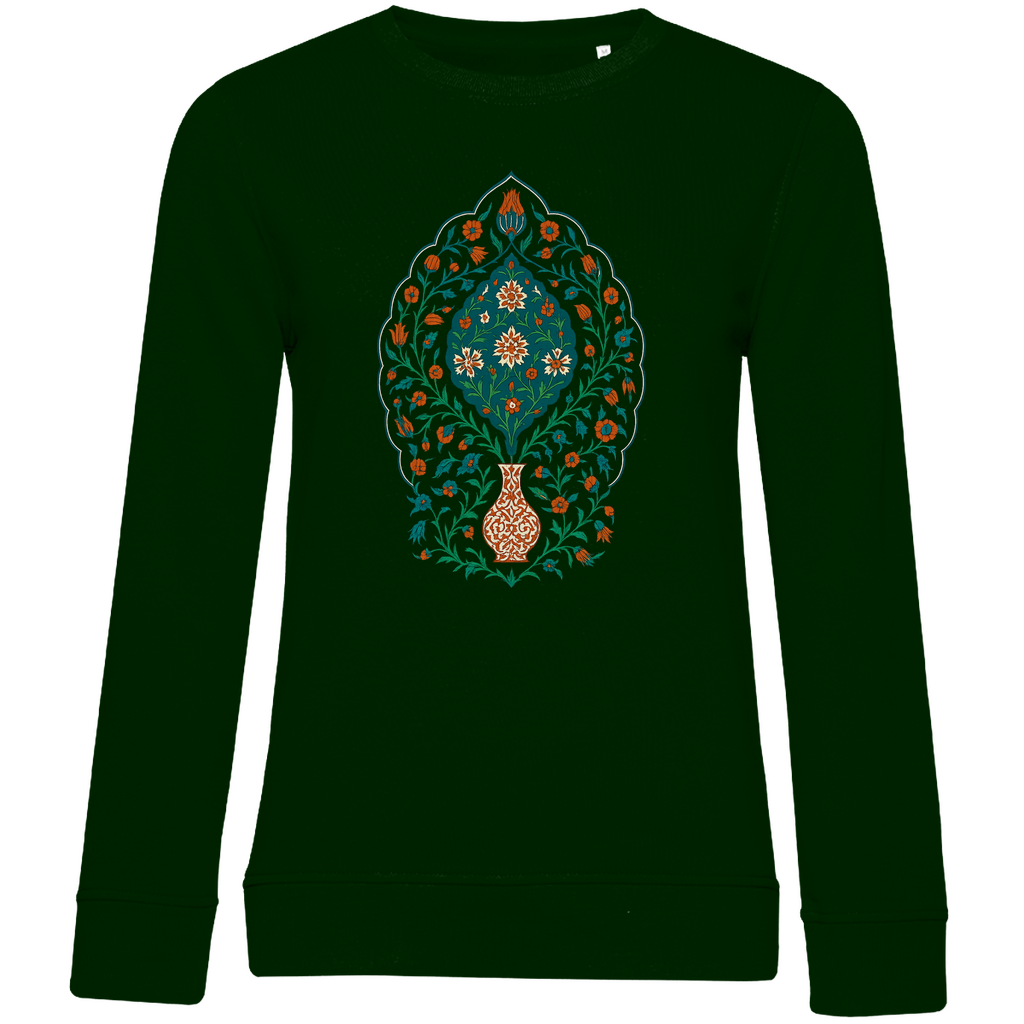 Damen Bio Sweatshirt mit traditionellem türkischem Blumenmuster – Kunstvolles Design
