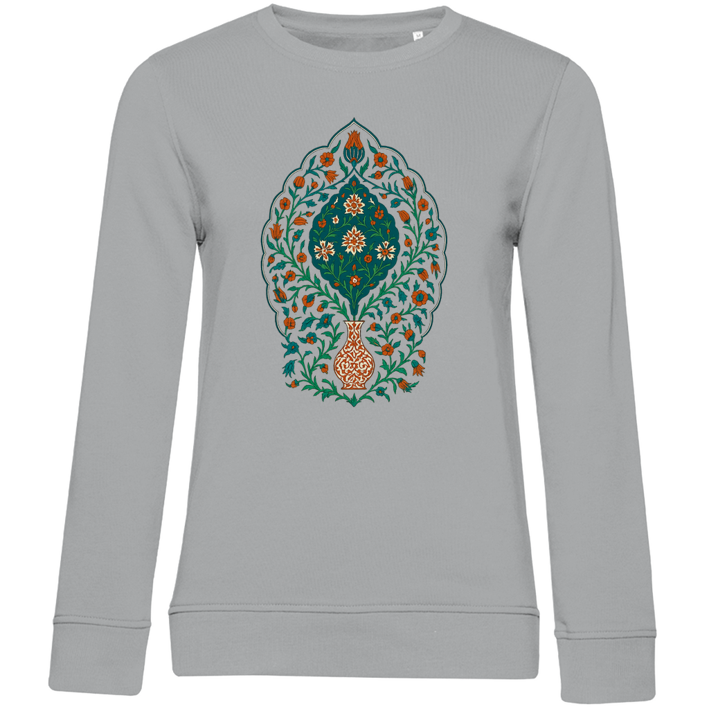 Damen Bio Sweatshirt mit traditionellem türkischem Blumenmuster – Kunstvolles Design