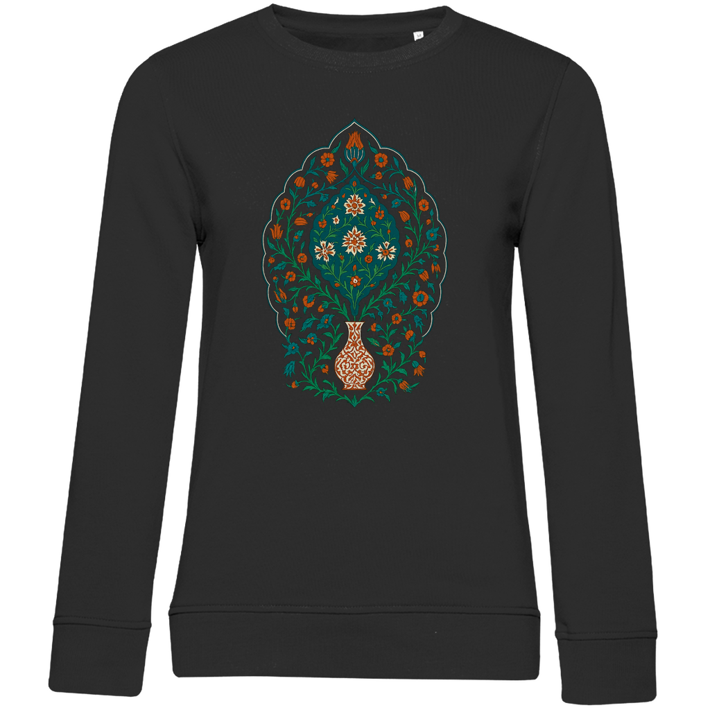 Damen Bio Sweatshirt mit traditionellem türkischem Blumenmuster – Kunstvolles Design