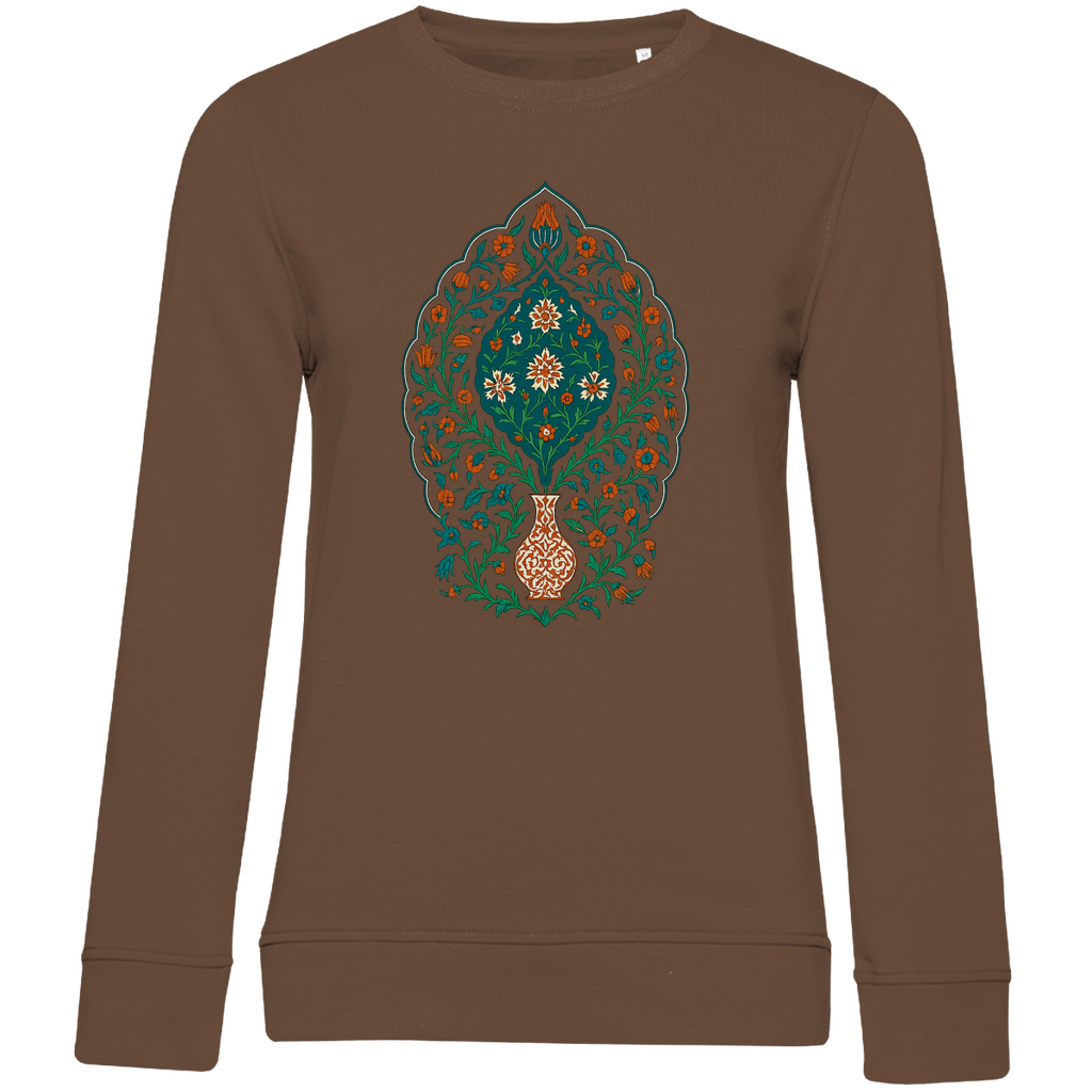 Damen Bio Sweatshirt mit traditionellem türkischem Blumenmuster – Kunstvolles Design