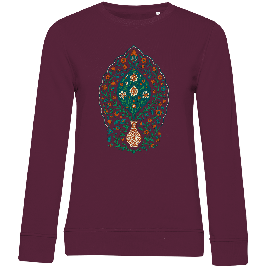 Damen Bio Sweatshirt mit traditionellem türkischem Blumenmuster – Kunstvolles Design