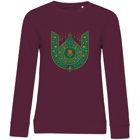 Majestätisches Damen Sweatshirt mit türkischer Blütenornamentik – Tradition trifft moderne Eleganz