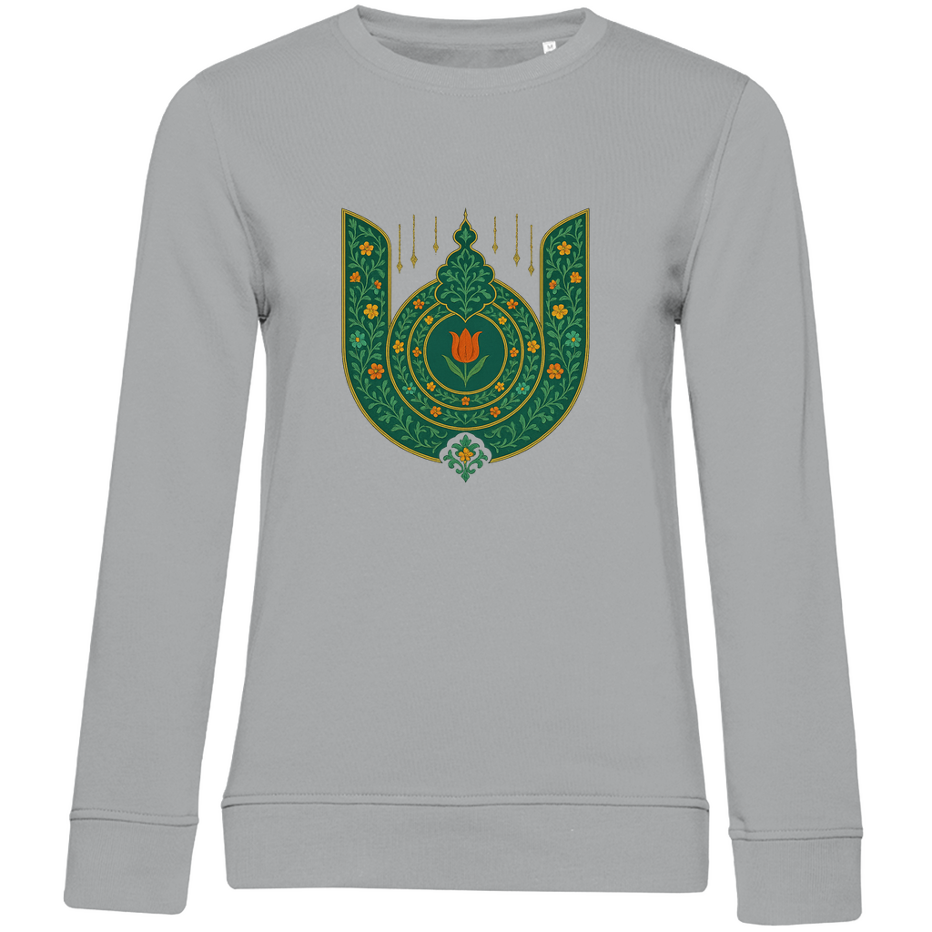 Majestätisches Damen Sweatshirt mit türkischer Blütenornamentik – Tradition trifft moderne Eleganz