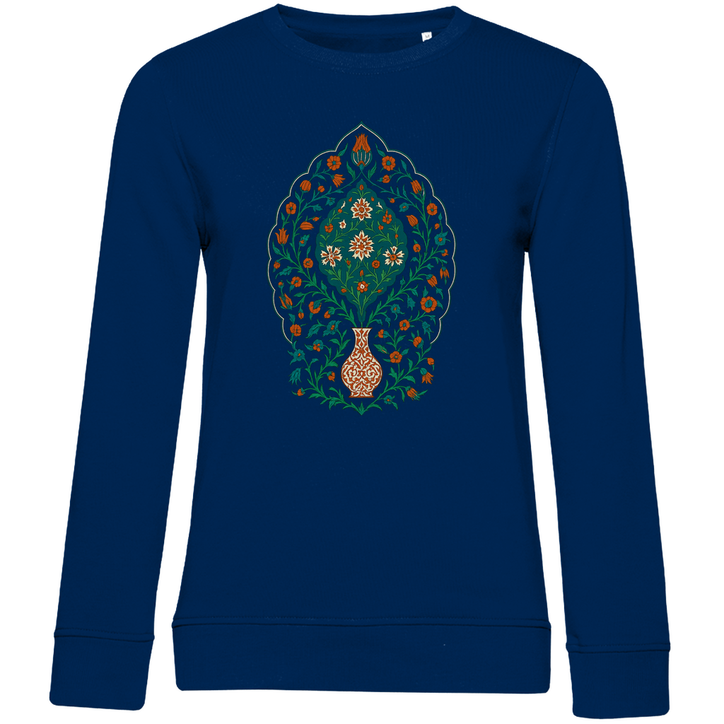 Damen Bio Sweatshirt mit traditionellem türkischem Blumenmuster – Kunstvolles Design